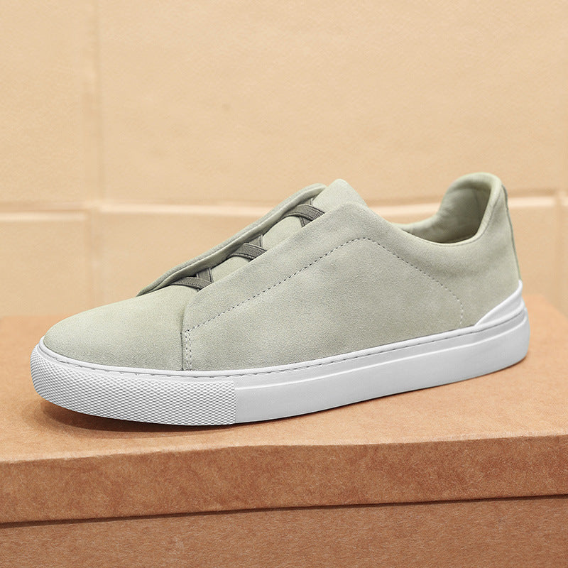 Men's Top Layer Cowhide Four Korean Versatile Personality Leather Shoes