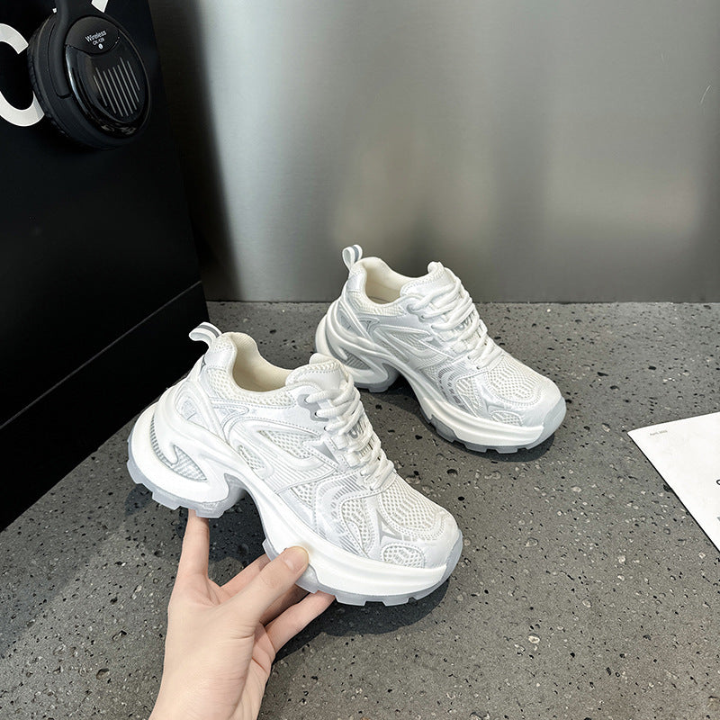 Women's Sier Thick Bottom Heightened Daddy Mesh Sneakers