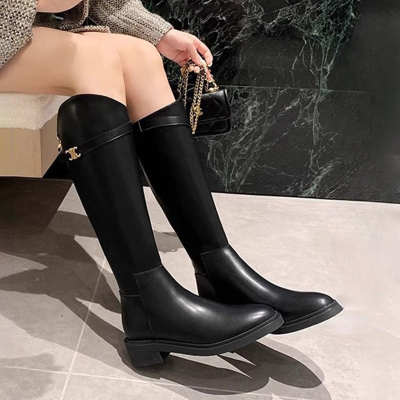 Women's Shorty Long Height Increasing Insole Genuine Boots