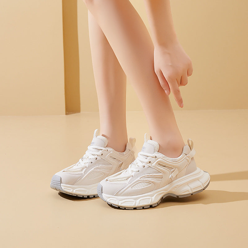 Women's Autumn Breathable Mesh Surface Thick Bottom Increased Casual Shoes