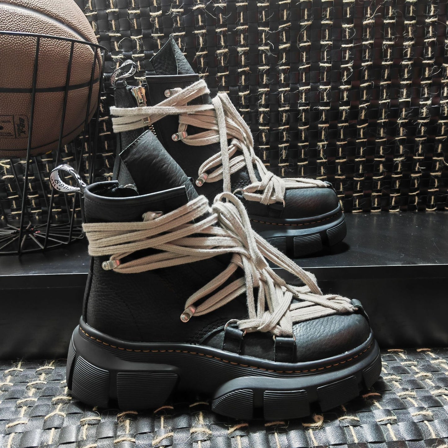 Women's & Men's Muffin Ankle Mummy Crazy Korean Retro Tank Leather Shoes