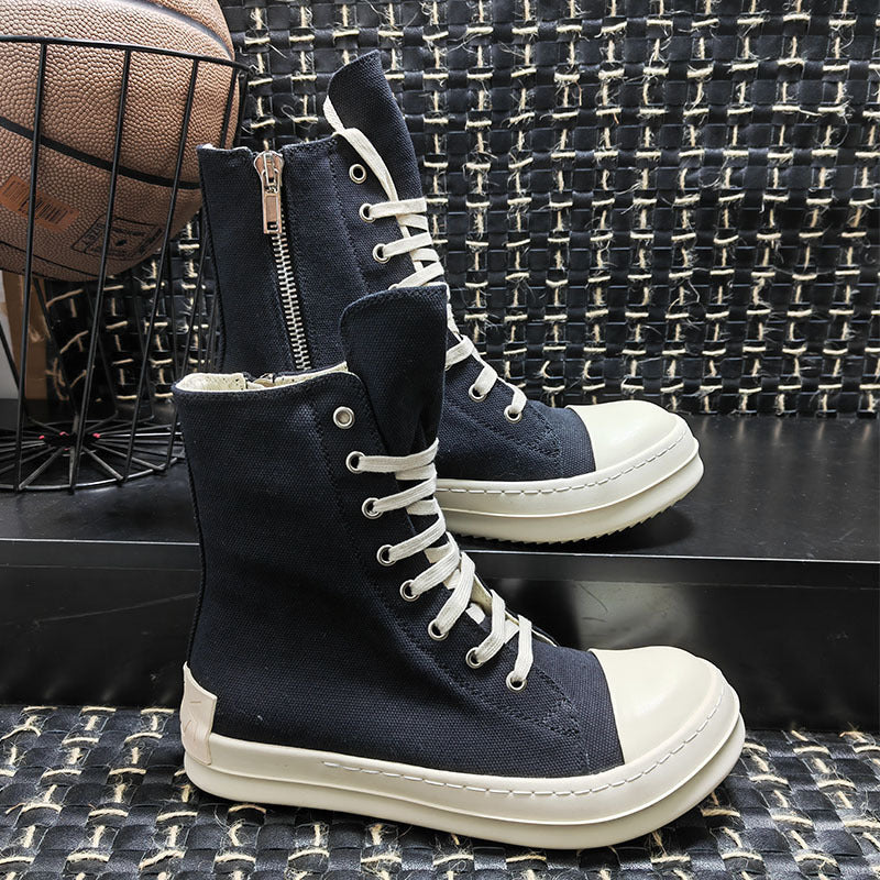 Women's & Men's Couple Style Board Retro Platform Round Toe Sneakers