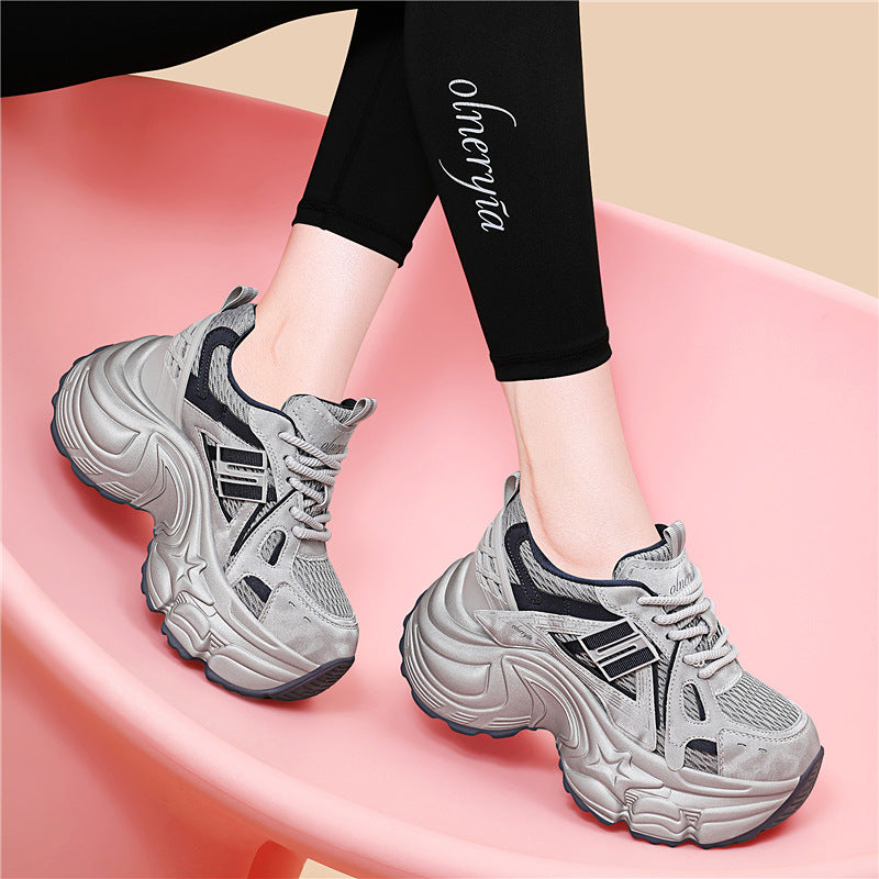 Women's Platform Dad Autumn Lightweight Height Increasing Women's Sports Shoes