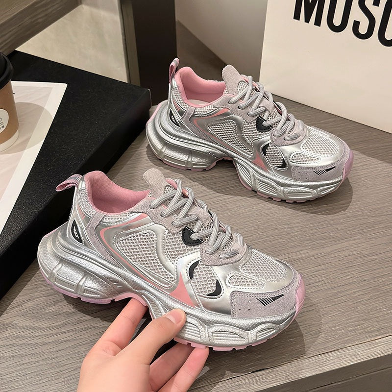 Women's Spring Platform Lightweight Versatile Height Increasing Sneakers