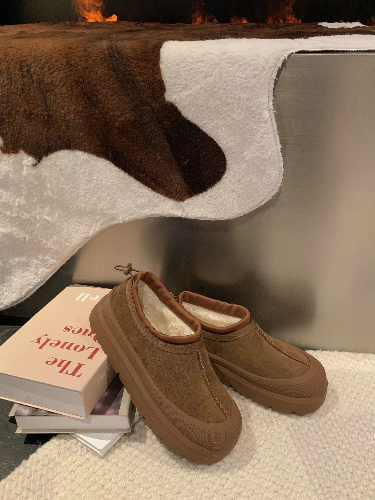 Women's Bottom Fleece-lined Fluffy Korean Style Height Women's Shoes