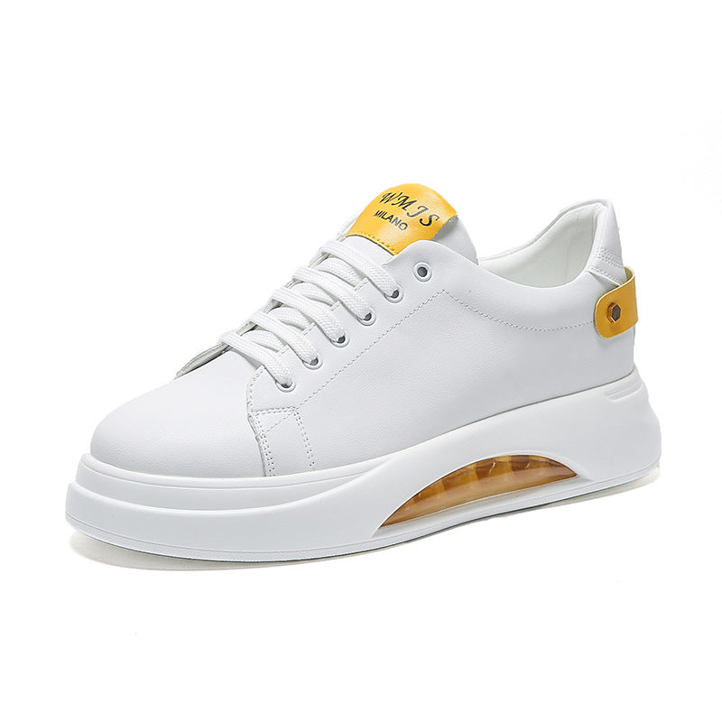 Men's Korean White Thick-soled Trendy Breathable Height Increasing Sneakers