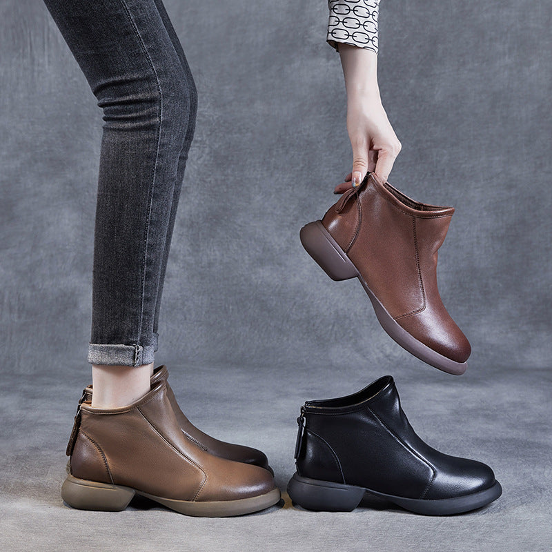Women's Booties Retro Ethnic Style Genuine Chelsea Boots
