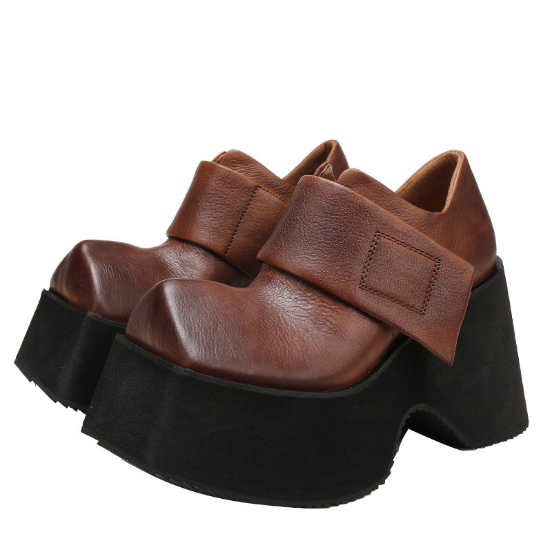 Women's Platform Retro Personality Square Head Muffin Women's Fashion Shoes