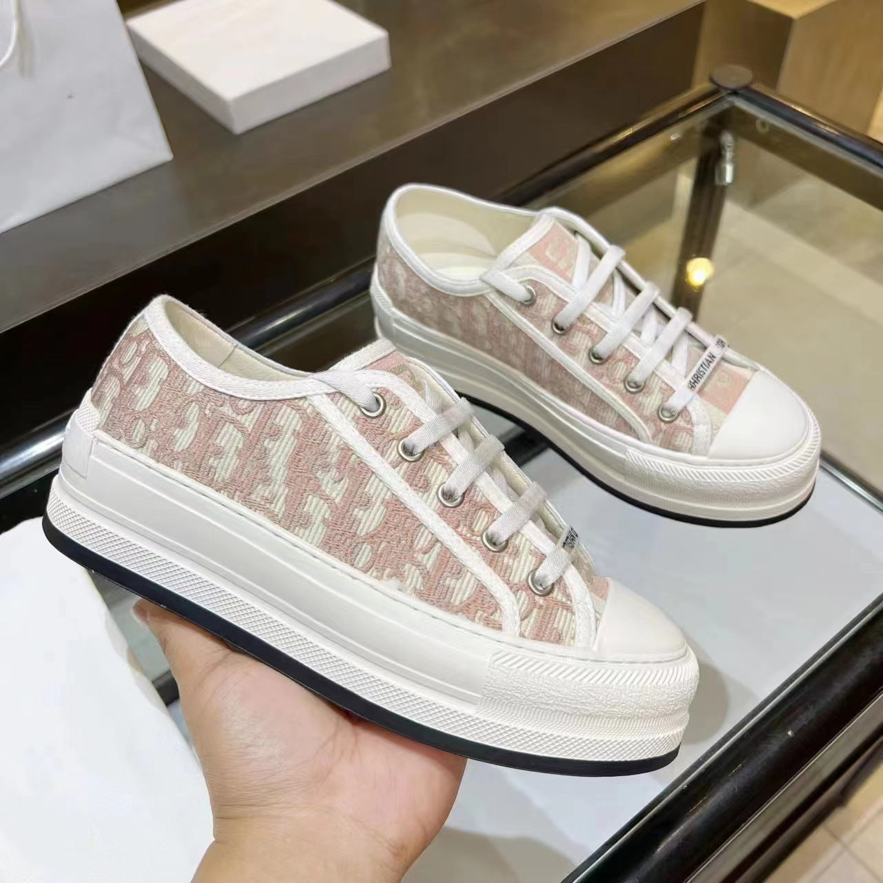Home Embroidery Platform Letters Pumps Preppy Casual Shoes