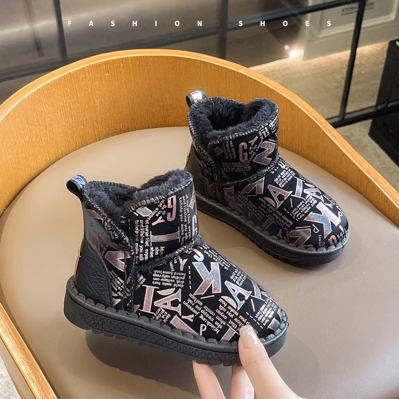 Children's Winter Fleece-lined Thickened Soft Bottom Boy's Kid's Snow Boots