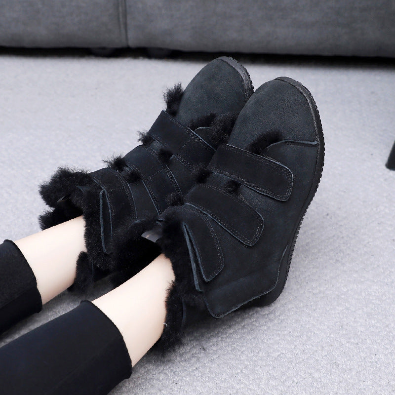 Women's Fur Integrated Lightweight Widened High Instep Gauze Feet Snow Boots