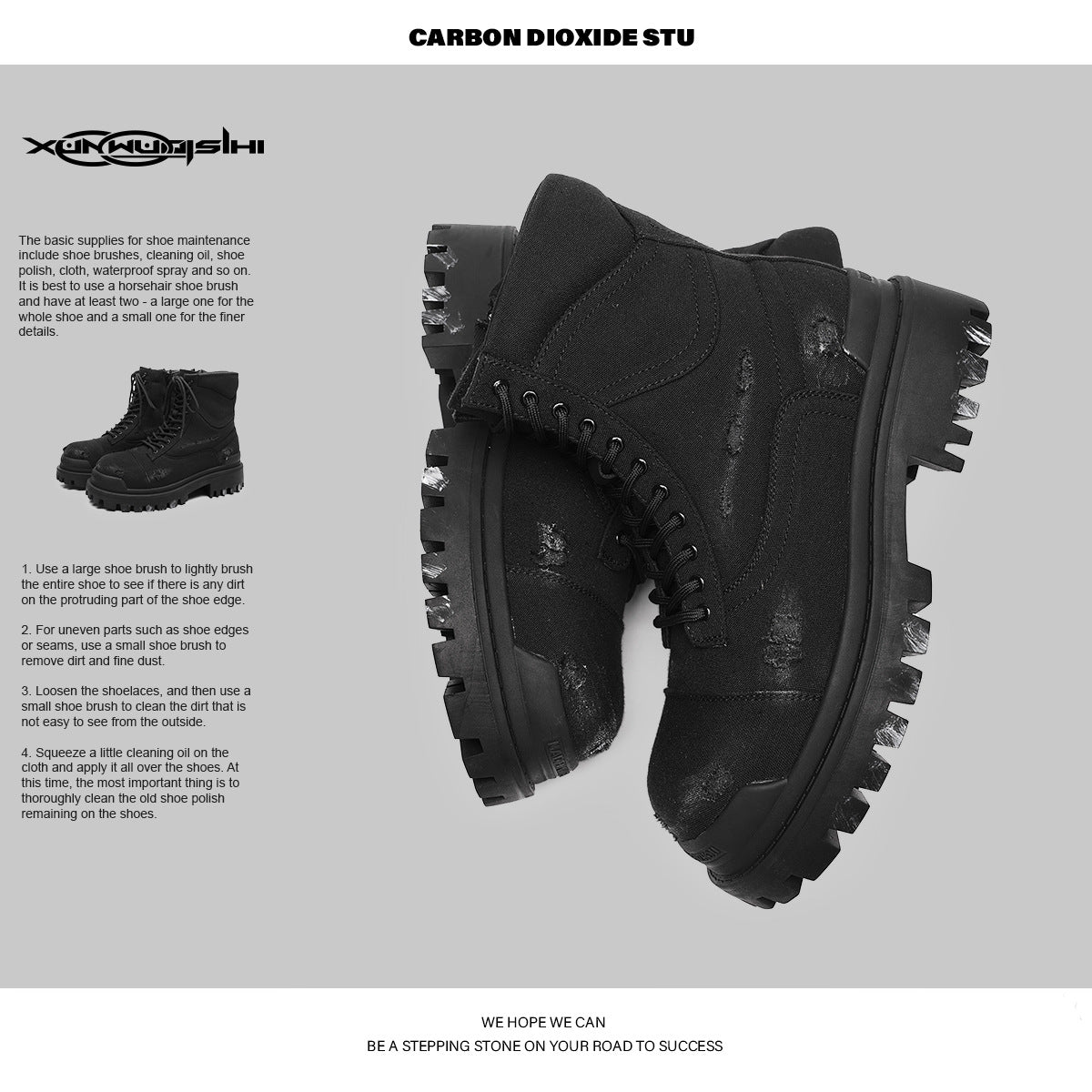 Men's Elevator Style Black Retro Big Ripped Boots
