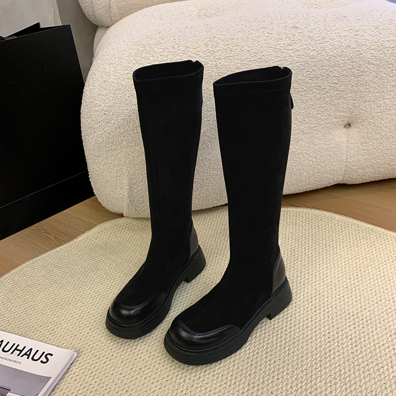 Women's Elastic Skinny Thick Leg Big Tube Boots