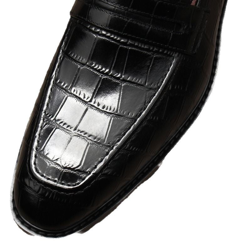 Men's Crocodile Embossed Business Formal Wear Derby Casual Shoes