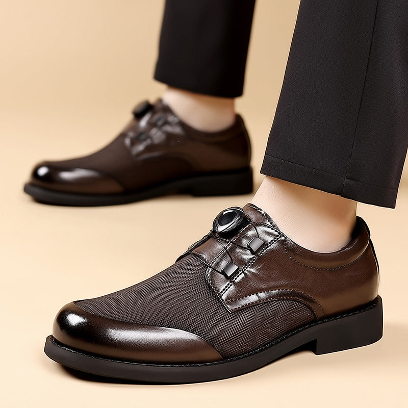 Men's Buckle Ice Silk Mesh Business Slip-on Comfortable Breathable Groom Casual Shoes
