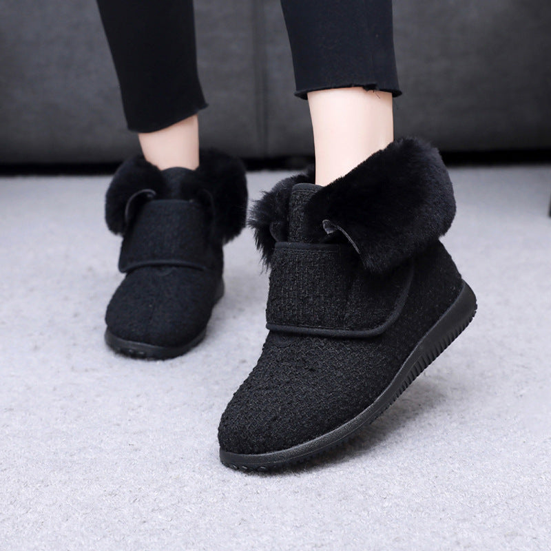 High Leg Widened Fat Surface Sheep Women's Shoes