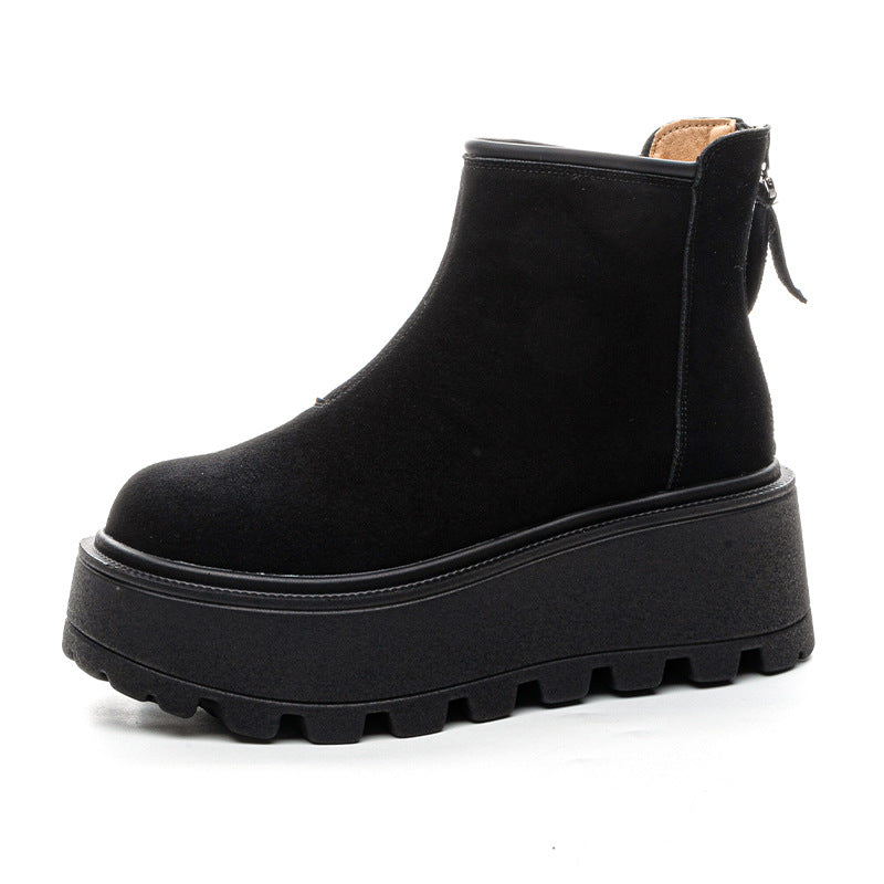Women's Winter Fleece-lined Platform Height Increasing For Small Slimming Snow Boots