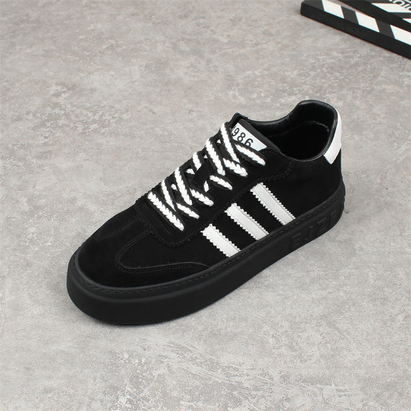 Men's Matte Fashionable Platform Fleece-lined Warm Three Sneakers