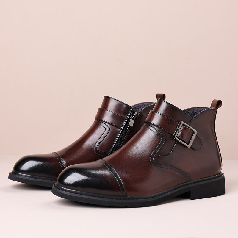 Men's Formal Motorcycle Knight Short Retro British Boots