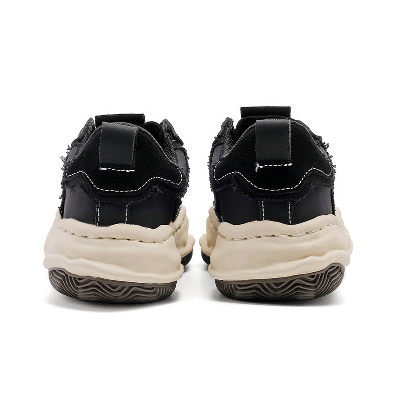 Three Bars Shell Toe Dissoed Niche Platform Heighten Vintage Skateboard Casual Shoes