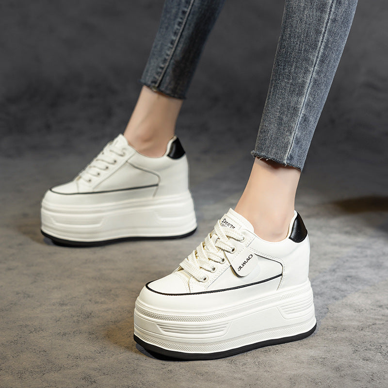 Platform White Height Increasing Lightweight Comfortable Casual Shoes