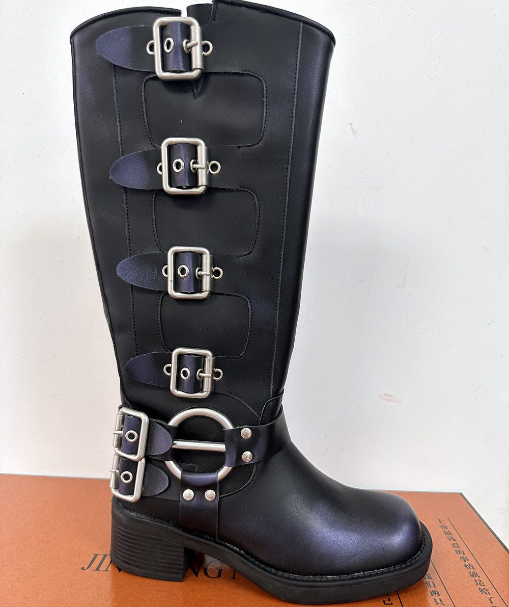 Women's The Knee Retro Rub Colored Tall Boots
