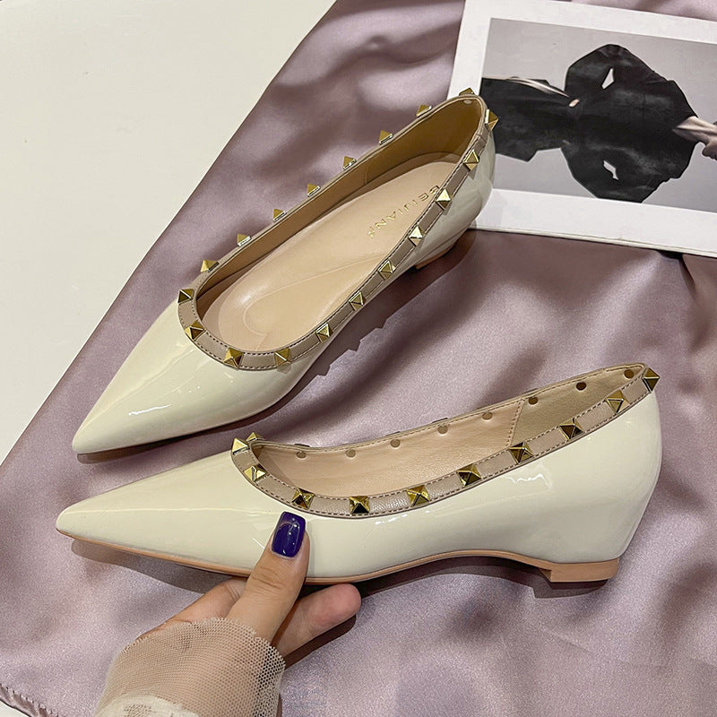 Women's Fan High-grade Rivet Temperament Small Size With Hidden Heels