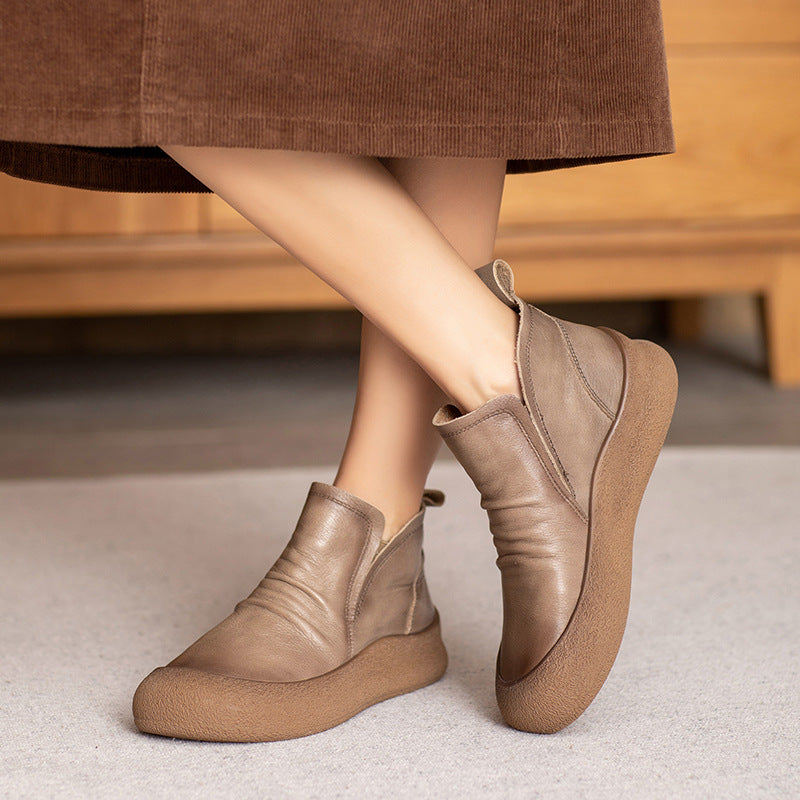 Ankle Retro Handmade Slip-on Knight Low-cut Boots