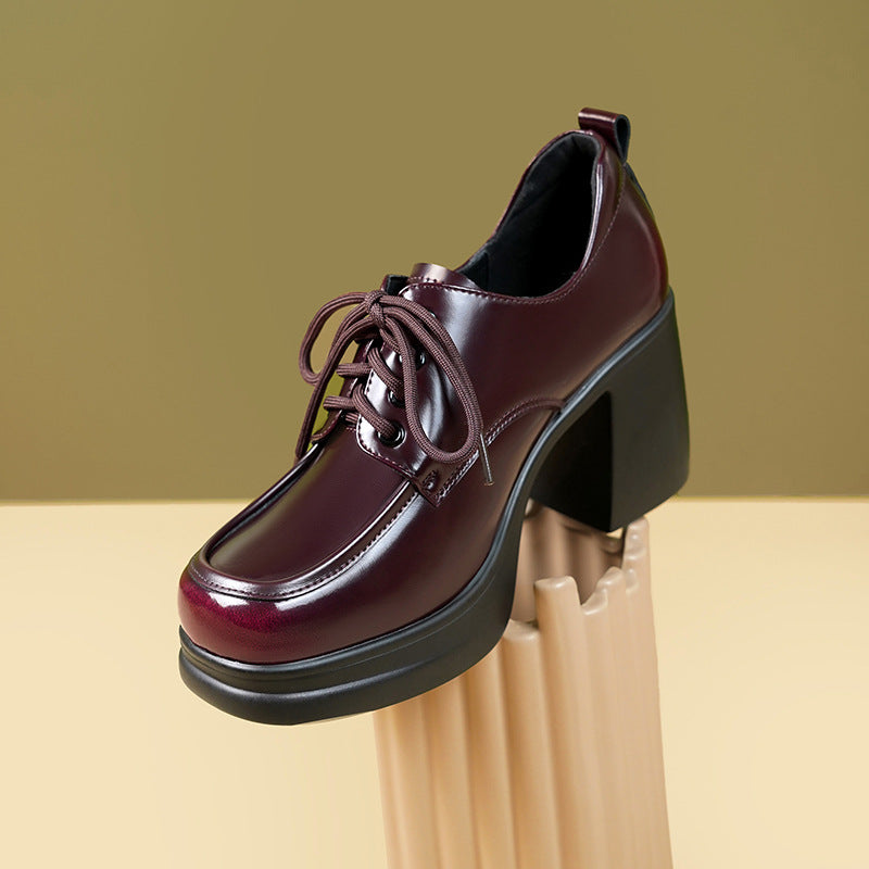 Women's & Men's High Autumn Platform Square Toe Pumps Women's Shoes