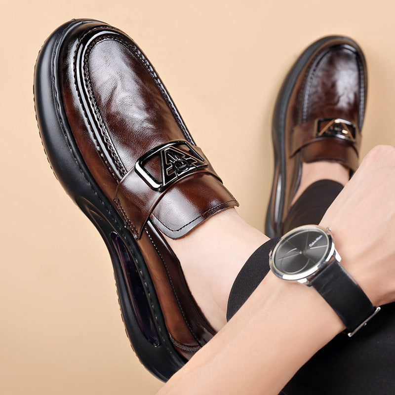 Men's Air Cushion Handmade Genuine Business British Leather Shoes
