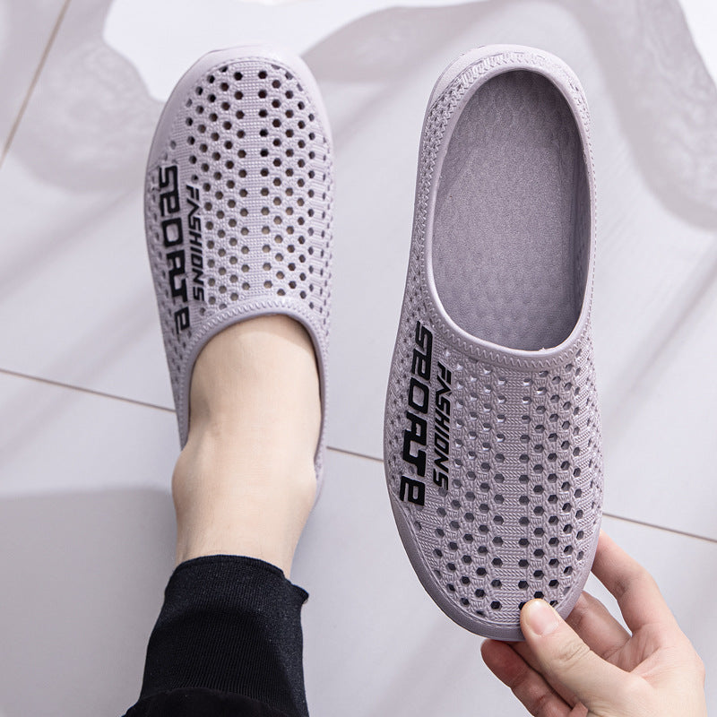 Travel Hole Plastic Two-way Half Beach Sandals