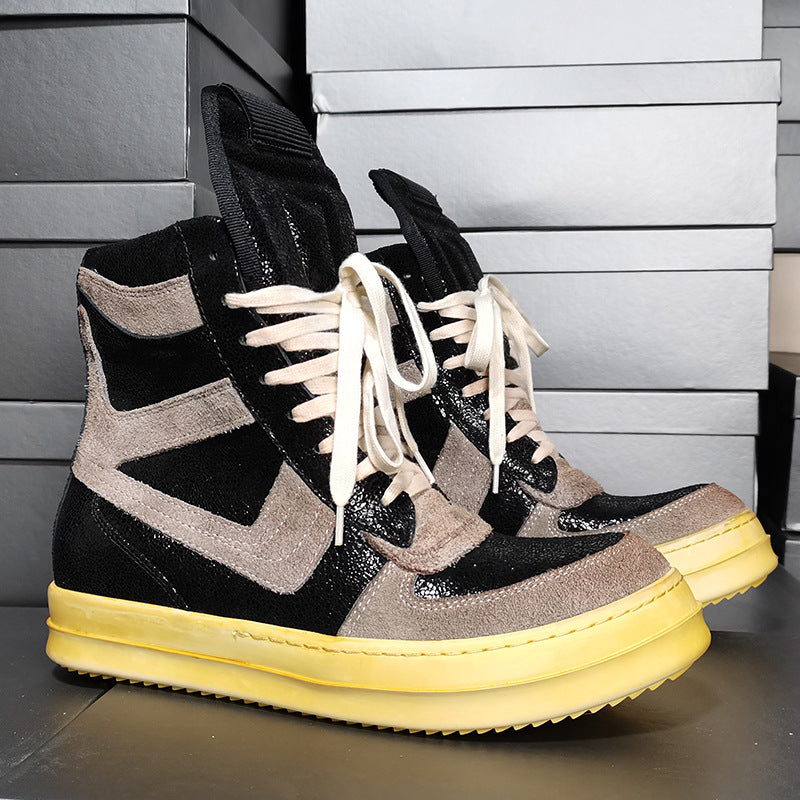 Men's Retro Distressed Big Hook Stitching Side Sneakers