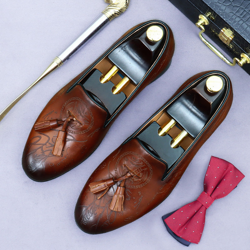 Men's Top Layer Cowhide Genuine Retro Business Leather Shoes