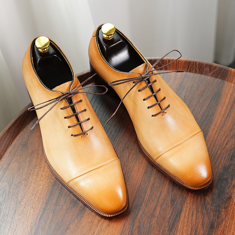 Men's Top Layer Cowhide Oxford Business Formal Leather Shoes