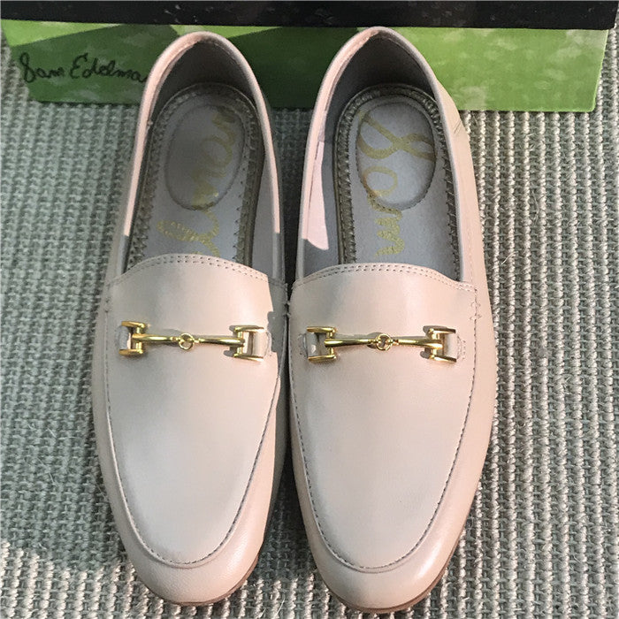 Women's Flat Pumps British Buckle Slip-on Bottom Casual Shoes