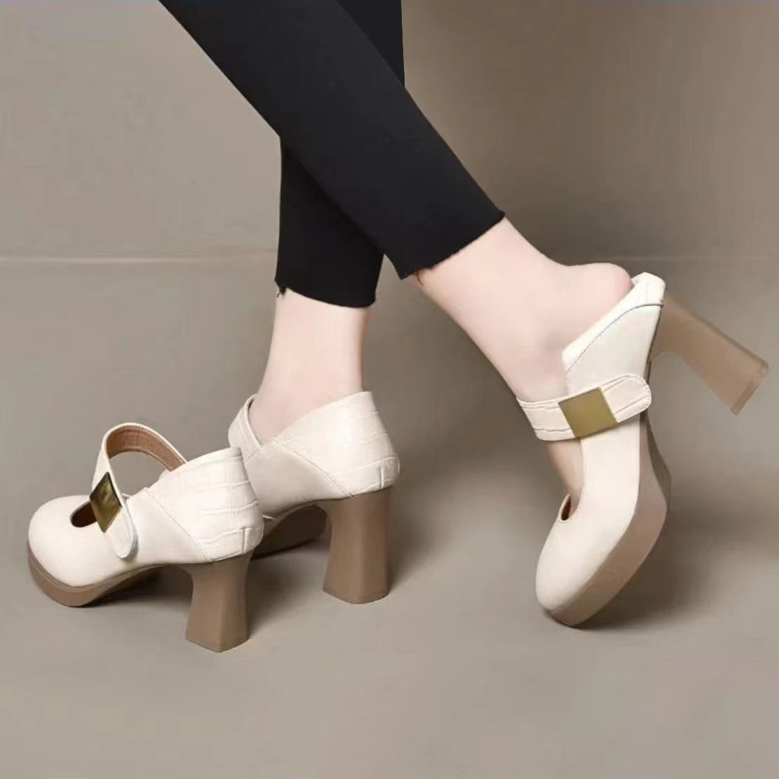 Women's High Thick Bottom Waterproof Platform Pumps Autumn Women's Shoes