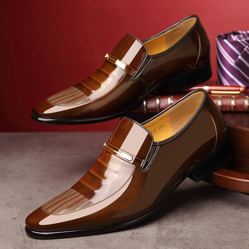 Men's Cowhide Pointed Formal Wear British Business Leather Shoes