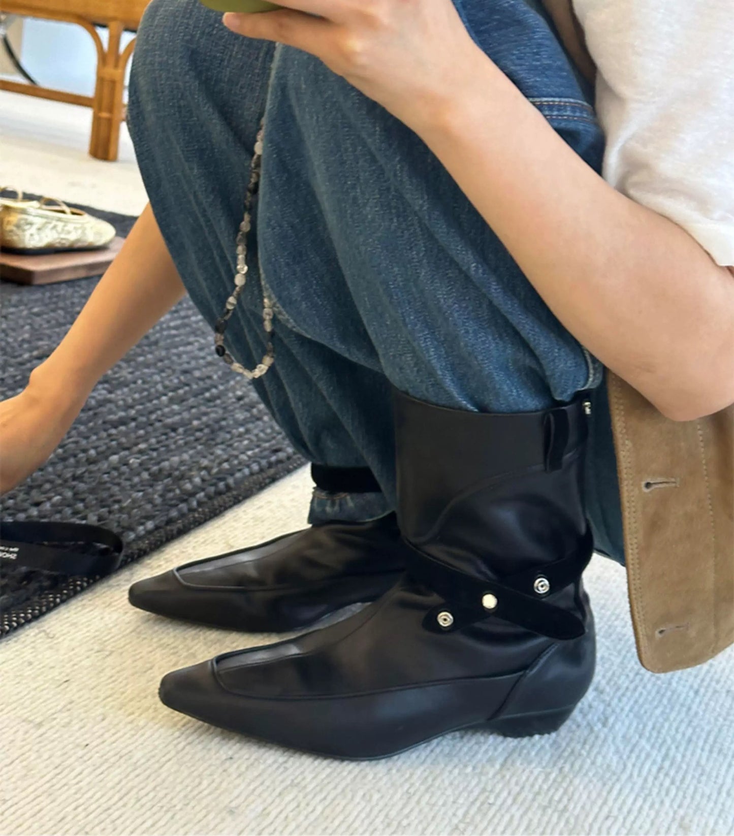 Women's Retro Minority Pointed Toe Wedge Western Cowboy For Boots