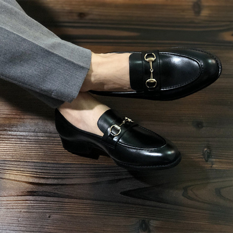 Men's Spring British Business Formal Wear Slip-on Leather Shoes