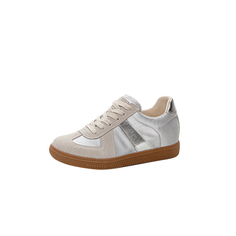 Women's Genuine Small Height Increasing Insole Sier German Training Spring Flat Sneakers