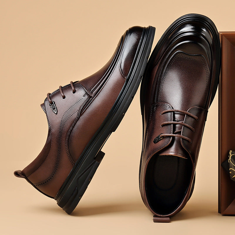 Men's Genuine Breathable Civil Servant Formal Brogue Soft Bottom Men's Casual Leather Shoes