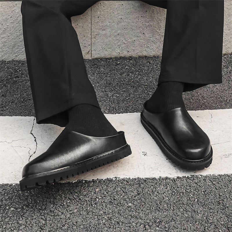 Men's Closed Toe Ugly Cute Half Slip-on Slippers