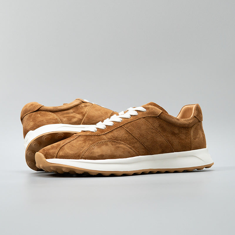 Men's Rock Tea Brown Sports Daily Versatile Retro Fashion Leather Shoes
