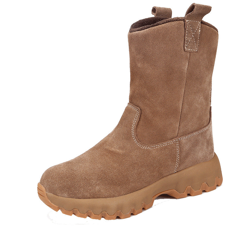 Men's Sheepskin Fur Integrated Winter Wool Extra Thick Northeast Snow Boots