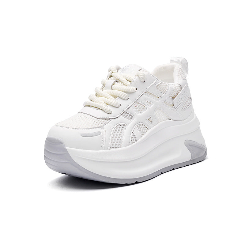 Women's Breathable White For Flat Skateboard Hollow Casual Shoes