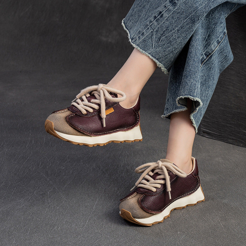 Retro Handmade First Layer Cowhide Pumps Niche Design Leisure Casual Shoes