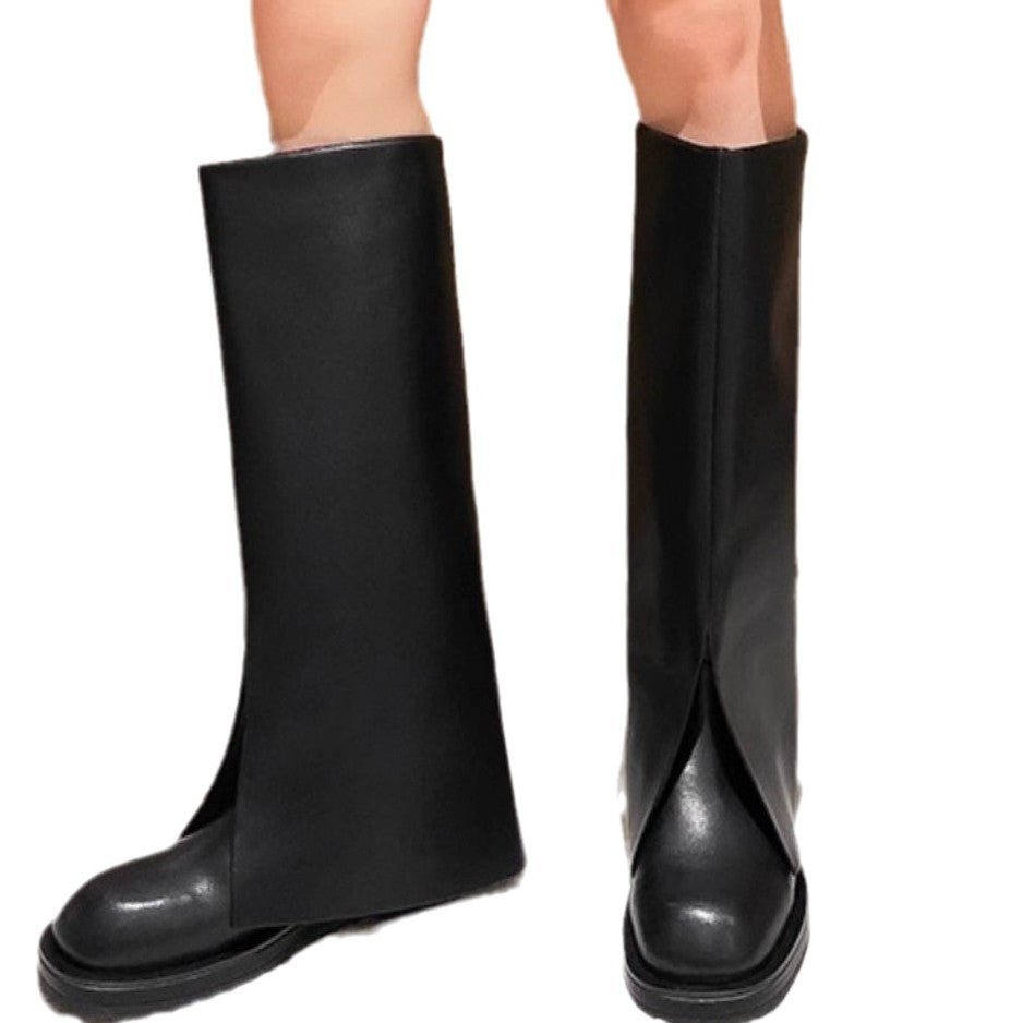 Women's Cowhide Version Thick Bottom Pants Fried Street Boots