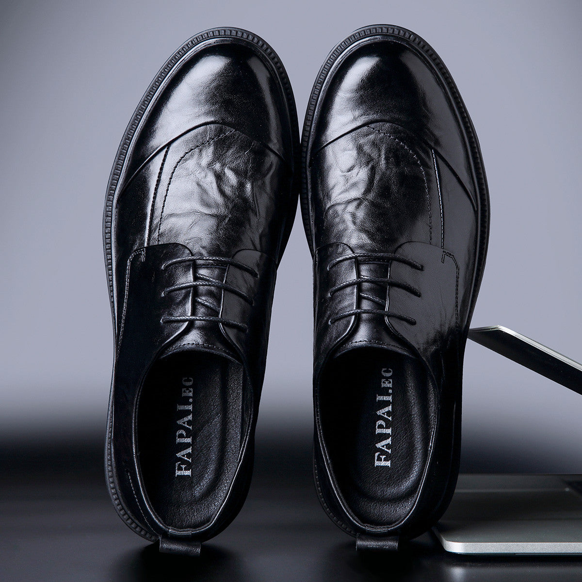 Men's Cowhide Formal Height Increasing Business Derby Leather Shoes