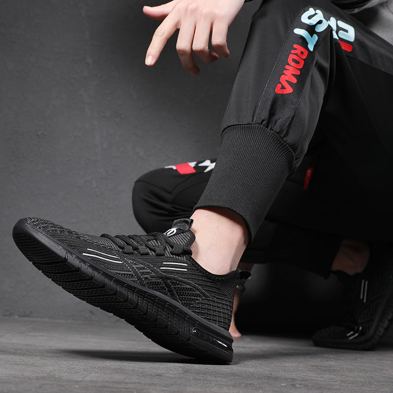 Men's Summer Breathable Plus Size Flying Woven Sneakers
