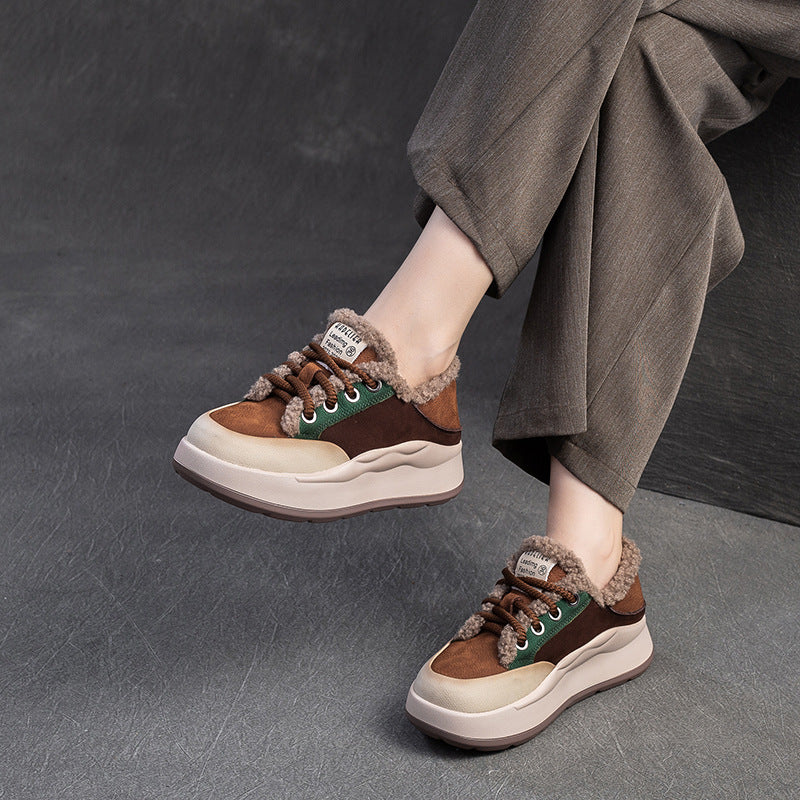 Women's Fleece-lined Warm Color Matching Cotton Fashion Women's Shoes